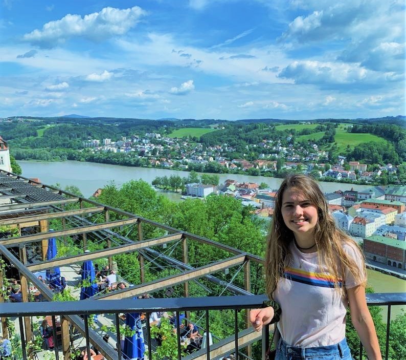 A UGA student interning in Passau, Germany, supported in part by a Kicklighter Travel Grant from the Dept. of Germanic & Slavic Studies at UGA.