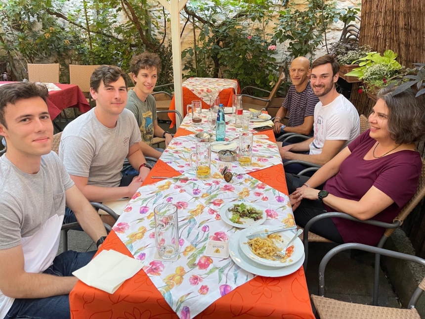 Students and alumni of our engineering-German dual degree program enjoying dinner in Freiburg, Germany.
