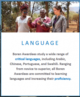 image of Boren Awards explanation of eligible languages
