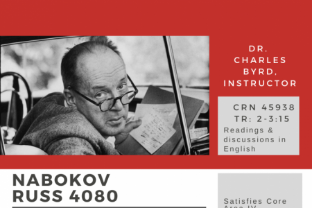 he course Russian 4080 is about the life and work of Vladimir Nabokov. It will be taught in Fall 2020.