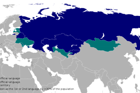 Area of the world where Russian is spoken.