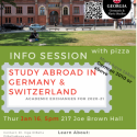 Come and learn about the studying with a partner university in Germany or Switzerland in 2020-21. Scholarships will be discussed, and there will be pizza. Jan. 16 at 5 pm in 217 Joe Brown Hall.