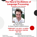 Flyer for lecture on The Neural Oscillations of Language Processing by Dr. Lars Meyer Feb. 20th