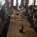 Students meet at 5 pm on Mondays during spring and fall semesters at The Globe to practice their German conversation skills at a traditional Stammtisch conversation table.