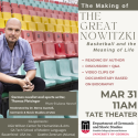 An image of author Thomas Pletzinger, who is visiting the Univesrity of Georgia's Tate Theater for a lecture and film clips from a biography based on his book, The Great Nowitzki.